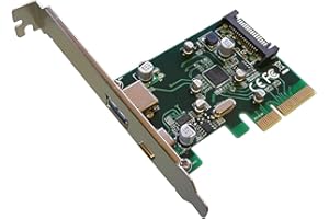 KALEA-INFORMATIQUE PCI Express PCIe auf USB 3.1 10GB Controller-Karte 2 externe Ports: 1x Typ A + 1x Typ C mit ASM1142 Chipsatz.