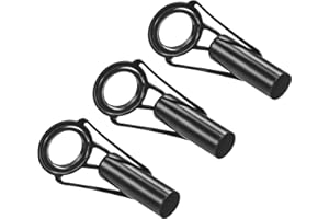 PATIKIL 8.0mm Tube Diamètre Pêche Barre Pointes Réparation Trousse, 3pcs INOX Acier Noir Guide Anneau pour Eau Salée Eau Douce Pêche