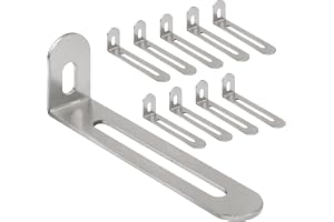 10 stycken vinkelkontakter 72,5 × 24 × 15 mm, jeboler-vinkelkontakt med 2 långa hål hörnvinkelstöd, L-formade monteringsvinkel möbler hörnvinkel 90° monteringsvinkel justeringsvinkel för trämöbler