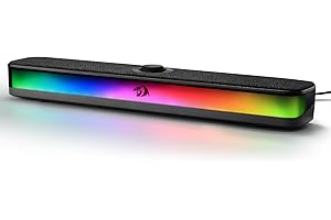 Redragon GS515 RGB Desktop-Soundbar, 2.0-Kanal Stereo-Computerlautsprecher für den Desktop mit BT 5.3, USB-C/USB-betrieben, Schwarz
