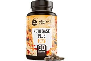 ‎E1 ELEMENT ONE Keto Base Plus Day - Daily Keto Komplex - 90 Kapseln vegan - mit Ingwer, grüner Tee Extrakt, Cayennepfeffer, & Koffein - beliebt bei Sportler, Fitness - vegan, glutenfrei laktosefrei
