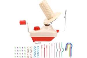 WAMKON 54 bobinadores de bolas de hilo rojo, bobinadora de bolas de lana, telar de hilo, hilo manual Swift, máquinas de bobinado de lana con 20 marcadores de punto de punto, agujas de plástico