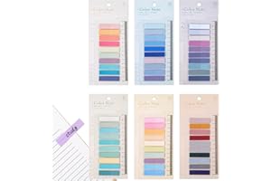 ISSIMOBER 1200 linguette adesive riposizionabili adesive, raccoglitori adesivi, tabelle di lettura scrivibili per libri, Pastel Page Marker Sticky Tabs per segnalibri, 6 stili