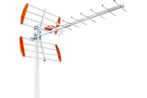 SZKALAK Antenna TV - Antenna TV Esterna con Lunga Portata – Facile Installazione, Supporto per Segnali 4K e DVB-T/DVB-T2, Cavo Coassiale da 8M