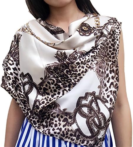 Fashion Attack 90cm x 90cm Women 2017 New Fashion Euro Design Classical Brand Luxury Sexy Leopard Printed Long Silk Scarf Big Shawl