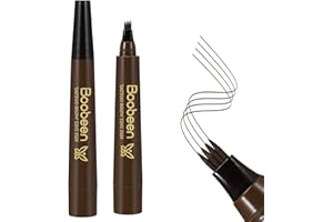 Boobeen Stylo à sourcils étanche - Crayon à sourcils Microblading avec applicateur à pointe micro-fourche - Crée des sourcils d'apparence naturelle sans effort
