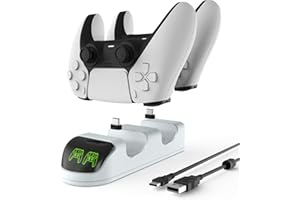 ETPARK PS5 Controller Ladestation，Ladegerät für Playstation 5，PS5 Dual USB Schnellladestation mit LED Anzeigen, Smart Chip Schutz, Sony Playstation 5 Controller Ladestation
