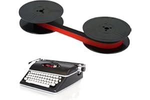 RAMTRIO Ink Ribbon for Typewriter Original Ink Ribbon for DIN 2103-53 mm Diameter - Red and Black Nylon Typewriter Ink Ribbon for GR1/Olympia/DIN2130/2103, multicoloured