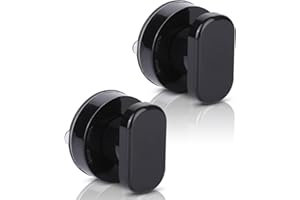 Xiciki Lot de 2 Poignées de Porte à Ventouse - Pour Baie Vitrée, Verre de Salle de Bain, Armoire, Tiroir - Forte Adhérence - Noir