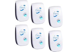 PEHTIY Repelente Ultrasónico de Plagas, 6 Pack Electrónico Repelente Mosquitos Control de Plagas, Repelente Ultrasónico Mosquitos para Anti Mosquitos, Moscas, Ratones, Cucarachas, Arañas, Roedores