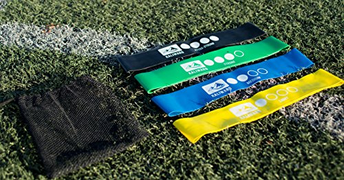 Fitnessbänder im 4er Set für Männer & Frauen, Damen. Kurze Widerstandsbänder 30 cm | runde Gymnastikbänder | Resistance band | Mini Loops aus 100 % Latex Geeignet für Pilates Yoga Fitness Bauch Beine Po Arme - 4