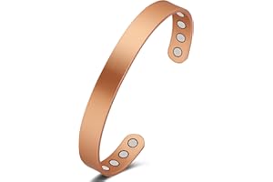 ‎JERACOL Jeracol Kupfer-Armband für Damen & Herren mit 8 Magneten – Verstellbares Magnetarmband aus 99,9 % reinem Kupfer, Geschenkbox