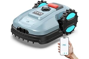 YARDCARE E400 Robot Tagliaerba con Controllo Tramite App,Fino a 400 m², Altezza di Taglio da 20-60 mm, Sensore di Pioggia,Robot Rasaerba 18 cm di Larghezza di Taglio,Meno di 60 dB