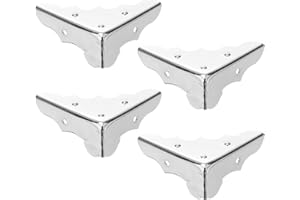 Healifty - 4 Stück Metall Eckenschutz mit Schrauben, silber