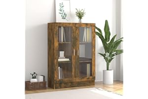 WIFESE Filing Cabinet Smoked Oak 82.5 x 30.5 x 115 cm Cabinet Small Kitchen Cabinet Console Multipurpose Cabinet Wardrobe Sideboard Storage Cabinet Cupboard Cabinet Cupboard Side Cabinet