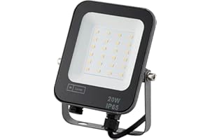 M Ledme - Projecteur LED Napoli 20W IP65 dimmable, couleur neutre (4500K), éclairage extérieur, utilisation pour jardins, patios, parkings, hôtel, hangars, etc.