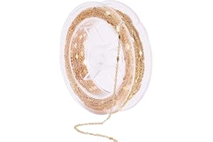 PH PandaHall 10m Chaîne pour Bracelet de Collier, Chaîne Plaquée Or 18k Chaîne de Fabrication de Bijoux en Laiton avec Losanges Chaîne Artisanale pour Le Bracelet de Collier de Bricolage