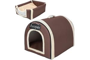 ANPPEX 2 en 1 Casa y Sofá para Mascotas, Lavable a Máquina Casa Cama de Perro Gato Puppy Conejo Mascota Antideslizante Plegable Suave Calentar con Cojín Extraíble Colchón