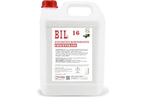 EKO "MADE IN ITALY" Detergente Pavimenti Igienizzante con Sali Quaternari BIL 16, Concentrato 5L