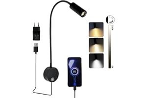 ‎YNDD Reading Lamp Wall Mounted LED Wall Light with Touch Switch Dimmable Gooseneck Lamp, Reading Light Wall with USB Connection, Bed Lamp Wall Lamp Indoor with Plug and Cable for Bedroom Bed Headboard