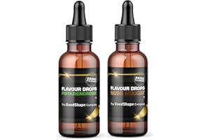 HELLOSHAPE Flavour Drops Lot de 2 flacons de 50 ml de crème de pistache et de nougat de noix sans sucre Gouttes aromatisées sans calories à sucrer avec pipette – Végétalien – Pour yaourt naturel, porridge ou