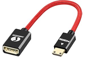 ANNNWZZD Adattatore Mini HDMI to HDMI, Mini HDMI Maschio a HDMI Femmina Adattatore Supporto 3D 4K 1080p per Laptop, Fotocamera ecc. 15 CM…