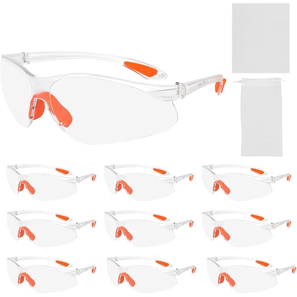 Lunettes De Sécurité Transparentes - Lot De 12, Anti-glisse, Protection UV, Pour Travail Et Loisirs - 7
