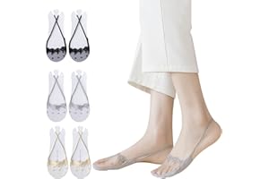 CAUDBLOR 6 par kobiet niewidoczne skarpety bawełniane oddychające toe skarpety antypoślizgowe silikonowe czółenka 37-40, CX, 37-40 EU