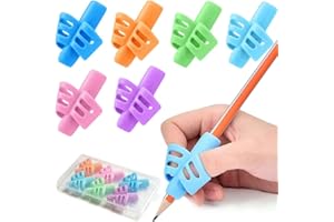Belegao Pencil Grips for Kids 6 Pack - Soft Rubber Handwriting Aid Grip Pencil Holder Finger Posture Correction Multicolored Writing Tool for Children Students Toddlers Preschoolers Training