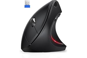 TechRise Ergonomische Maus, 2.4G USB Kabellose Vertikale Maus, Optisch Leise Maus mit 4800/3200/2400/1600/800 Einstellbare DPI für Windows, MacOS, Chromebook und Linux, 6 Tasten