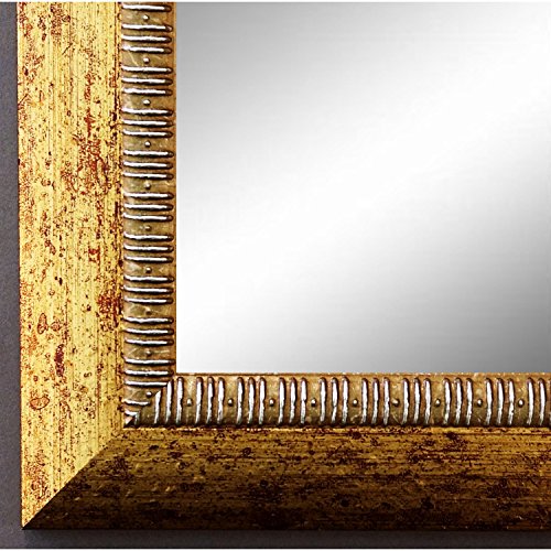 Spiegel Wandspiegel Badspiegel - Turin Gold 4,0 - handgefertigt - 200 Größen zur Auswahl - Antik, Barock - 50 x 130 cm FM