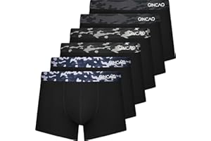 QINCAO - Boxer da Uomo, Confezione da 6 Pezzi, privi di Etichette Che graffiano, Biancheria Intima, Boxer in Cotone, Taglia: S - 4XL