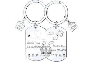 Lumengqi Cadeau Nouvelle Maison Porte-clés Nouvelle Maison Porte clé Couple Personnalisé Porte-Clés Maison Cadeau Couple Porte-Clés Maison Cadeau Cremaillere Porte Clé Couple Cadeaux Couple Original