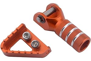 SGerste CNC Rear Foot Brake Pedal Plate Pad Gear Shifter Shift Lever Kit for KTM 125-530 SX EXC XCF XC XCW SXF SMR 690/990 DUKE (Orange)