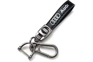 Pipiruew Leather Car Keychain, Metal Car Key Ring Key Chain for Car Key Fob Accessories, Car Key Fob Keyring Replacement