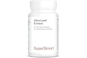 Supersmart - Olive Leaf Extract - Conçue Naturellement à Partir des Feuilles d’Olivier - Contribue à Diminuer le Taux de Triglycérides | Sans OGM - 60 Capsules Végétariennes