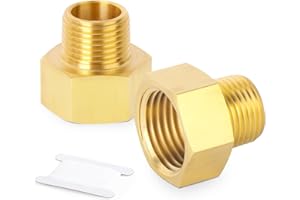 GASHER 2 Pièces Brass Pipe Fitting, Reducer Adapter, 3/8-Inch Male Pipe x 1/2-Inch Female Pipe