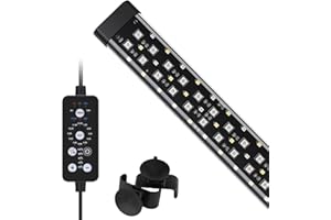 hygger Sommergibile Illuminazione per Acquario,24/7 Spettro Completo Luce LED per Acquario,14W Submersible Lampada Aquarium LED con 9 Colori per Acquario da 41-68cm Tank
