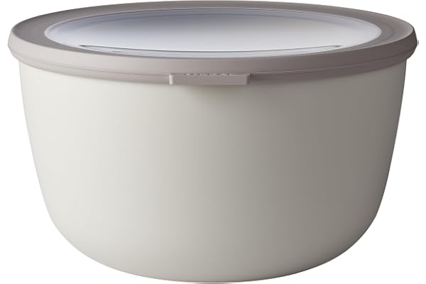 Mepal - Bol Multifonction Cirqula Rond - Boîte Conservation Alimentaire avec Couvercle - Convient comme Boîte de Hermétique pour le Réfrigérateur, Micro-ondes & Congélateur - 3000 ml - Nordic white