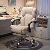 WXJHL Office Chair with Headrest, High Back Executive Chair with Footrest and Ergonomic Lumbar Support, Computer and Video Ga