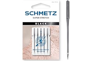 SCHMETZ | 5 Aiguilles pour machines à coudre | Black Super Stretch | HAx1 SP SU | Grosseur 90/14 | Avec revêtement antiadhésif pour un traitement en douceur des tissus sensibles hautement élastiques