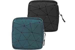 OMZSXK Tampon Binden Aufbewahrung, 2 Stück Tampon Aufbewahrungstasche, Tragbar Tampontasche mit Reißverschluss,Perioden Tasche Mini Täschchen,Menstruation Taschen für Damen Mädchen (Schwarz+Grün)
