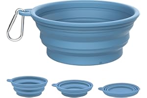 TOKAYIFE Faltbarer Hundenapf 560ml Reisenapf Hund Faltbare Hundeschüssel Mit Karabiner für den Innen- und Außenbereich (Einzelne Schüssel, Blau)