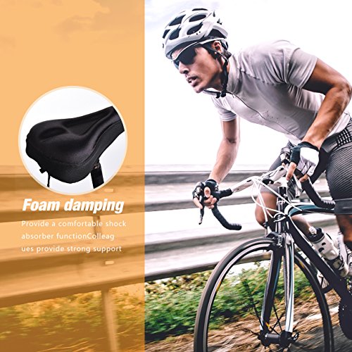Gelüberzug für den Fahrradsitz – Sattelbezüge – OMorc Fahrradsattel Überzug – Der bequemste Fahrradsitz. The weite und große passend für Mountainbike-Sitze und Rennradsättel. Gepolsterter Polstersattelüberzug für Männer, Frauen und Kinder - 9