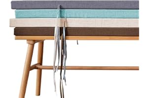 Waigg Kii Indoor Outdoor Bench Cushion 2 3 Seater,Garden Bench Seat Cushions Pads 100/120cm,3/5cm Thick Bench Cushions for Dining Home (90 * 40 * 5cm,Dark Blue)