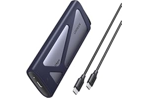 UGREEN Boîtier SSD M.2 NVME SATA 20 Gbps USB 3.2 Gen 2 Adaptateur Disque Dur Externe Aluminium pour 2230 2242 2260 2280 Compatible avec iPhone 17 Pro Max Air Mac MacBook PC Windows Linux PS5 Xbox