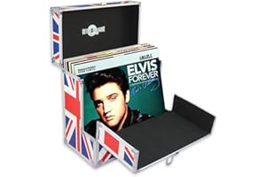 Retro musique 12 Inch Vinyl Record Storage with 40 12" Outer Sleeves | Vinyl Storage Box with Unique Front Flap Opening | LP Storage Boxes Holds up to 40 LP's | Record Box Perfect for Your Vinyls