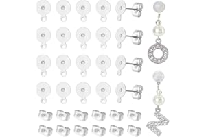 UNICRAFTALE 100 pz Kit per Orecchino Rotondo Piatto 304 Risultati per Perno per Orecchio Piatto Rotondo in Acciaio Inossidabile con Anello E Dadi per Orecchino Fai-da-Te Che Fanno 12x8x6 mm