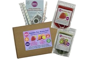 BUBBLE HEAVEN Fruity Strawberry with Kiwi Popping Bobas Bubble Tea Kit 3 to 6 Drinks
