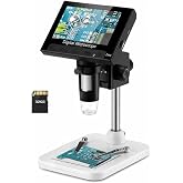 WADEO 4.3 Inch LCD Digital Microscope, 1000x Magnification with 8 LEDs, Compatible with Mac and PC
